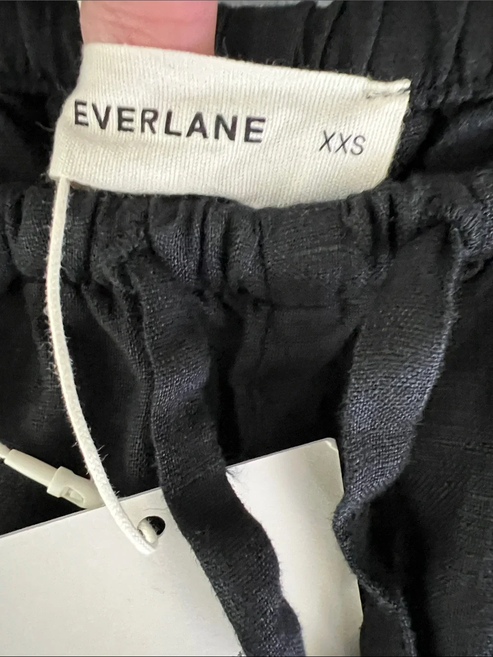 New Everlane THE DRAWSTRING PANT IN LINEN Black Size XXS